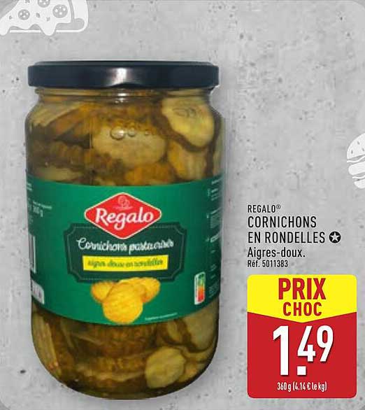 REGALO® CORNICHONS EN RONDELLES Aigres-doux.