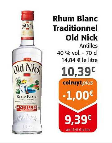 Rhum Blanc Traditionnel Old Nick