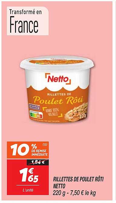 RILLETTES DE POULET RÔTI NETTO