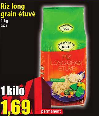 Riz long grain étuvé
