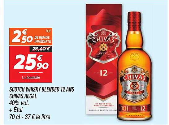 SCOTCH WHISKY BLENDED 12 ANS CHIVAS REGAL