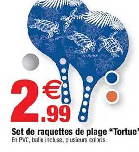 Set de raquettes de plage "Tortue"