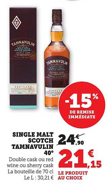 SINGLE MALT SCOTCH TAMNAVULIN 40°