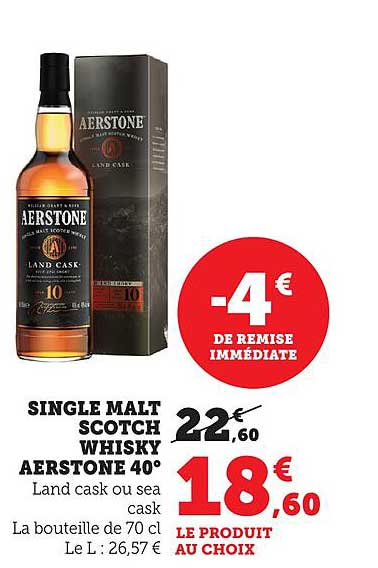 SINGLE MALT SCOTCH WHISKY AERSTONE 40°