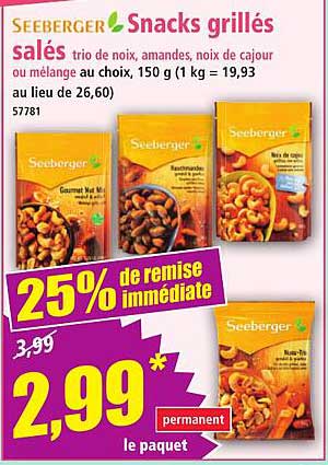 Snacks grillés salés trio de noix, amandes, noix de cajou ou mélange au choix, 150 g