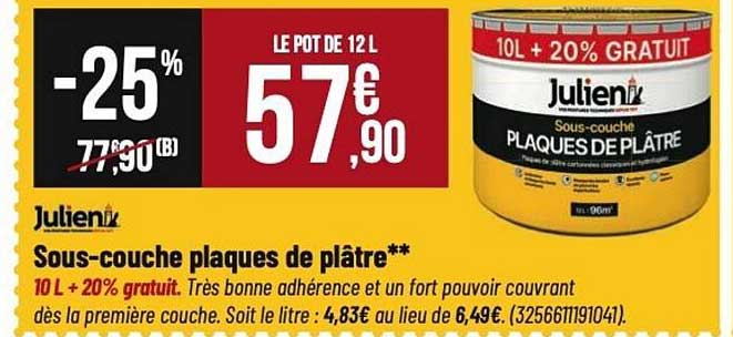 Sous-couche plaques de plâtre**