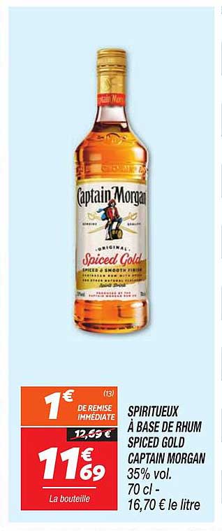 SPIRITUEUX À BASE DE RHUM SPICED GOLD CAPTAIN MORGAN