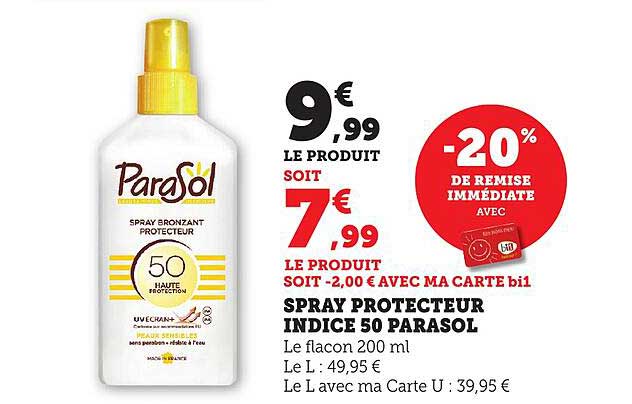 SPRAY PROTECTEUR INDICE 50 PARASOL