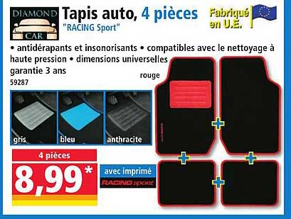 Tapis auto, 4 pièces "RACING Sport"