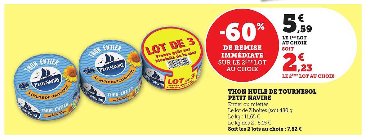THON HUILE DE TOURNESOL PETIT NAVIRE