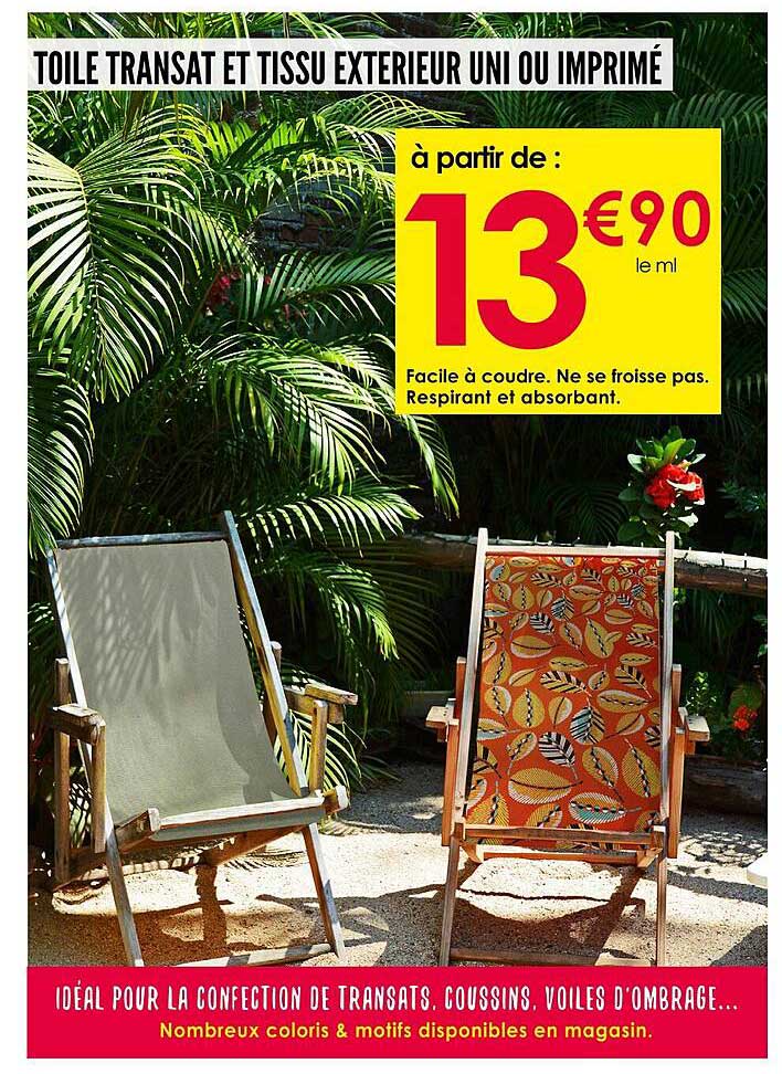 TOILE TRANSAT ET TISSU EXTERIEUR UNI OU IMPRIMÉ