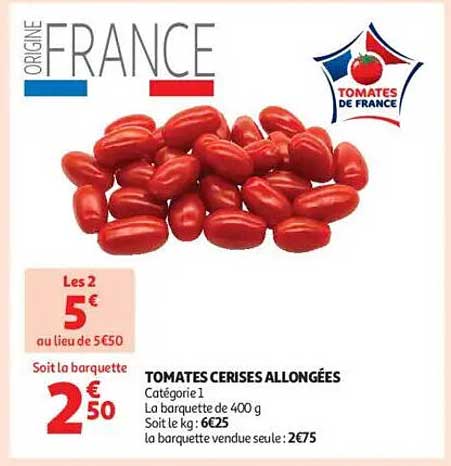 TOMATES CERISES ALLONGÉES