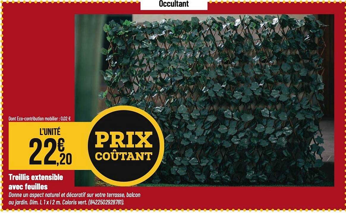 Treillis extensible avec feuilles