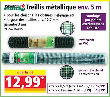 Treillis métallique env. 5 m