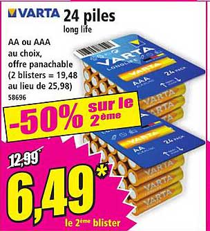 VARTA 24 piles long life