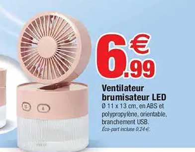 Ventilateur brumisateur LED