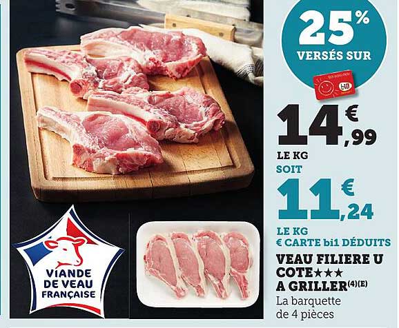 Viande de veau française - Côte à griller