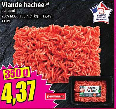 Viande hachée(a) pur bœuf
