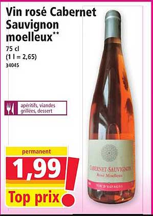 Vin rosé Cabernet Sauvignon moelleux**