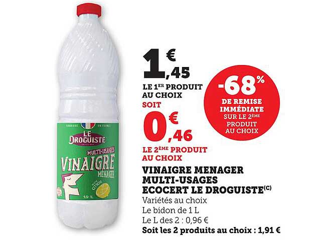 VINAIGRE MENAGER MULTI-USAGES ECOCERT LE DROGUISTE