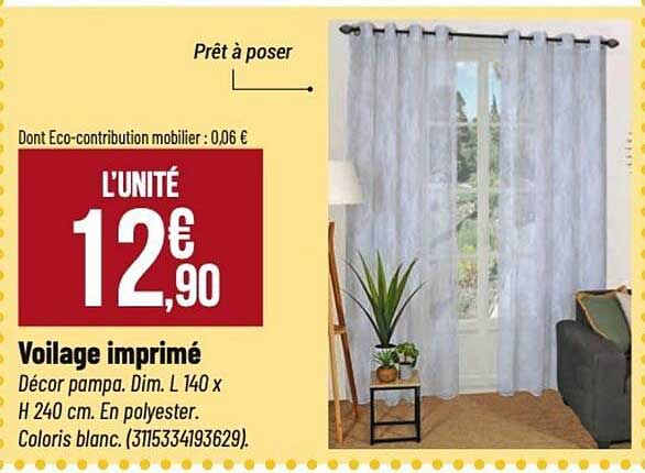 Voilage imprimé