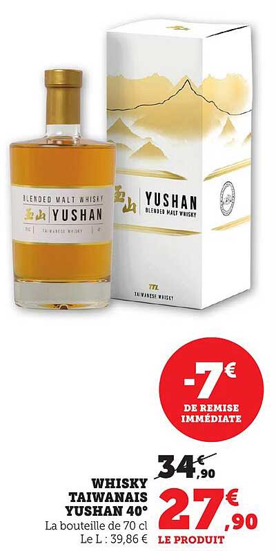 WHISKY TAIWANAIS YUSHAN 40°