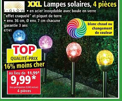XXL Lampes solaires, 4 pièces