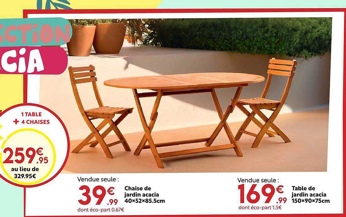 1 TABLE + 4 CHAISES