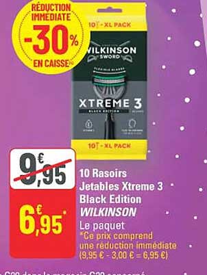 10 Rasoirs Jetables Xtreme 3 Black Edition WILKINSON