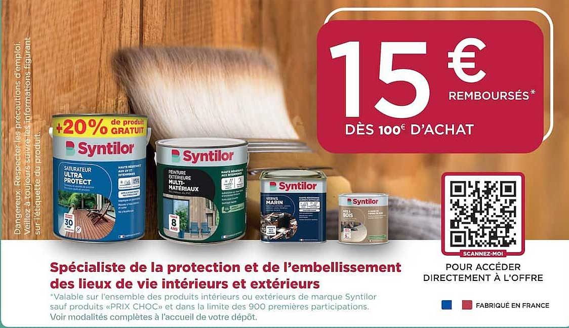 15 € REMBOURSÉS* DÈS 100€ D’ACHAT