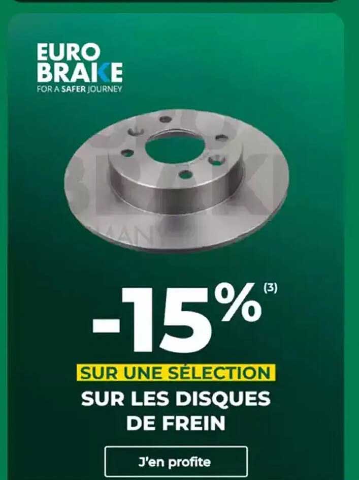-15% sur une sélection sur les disques de frein