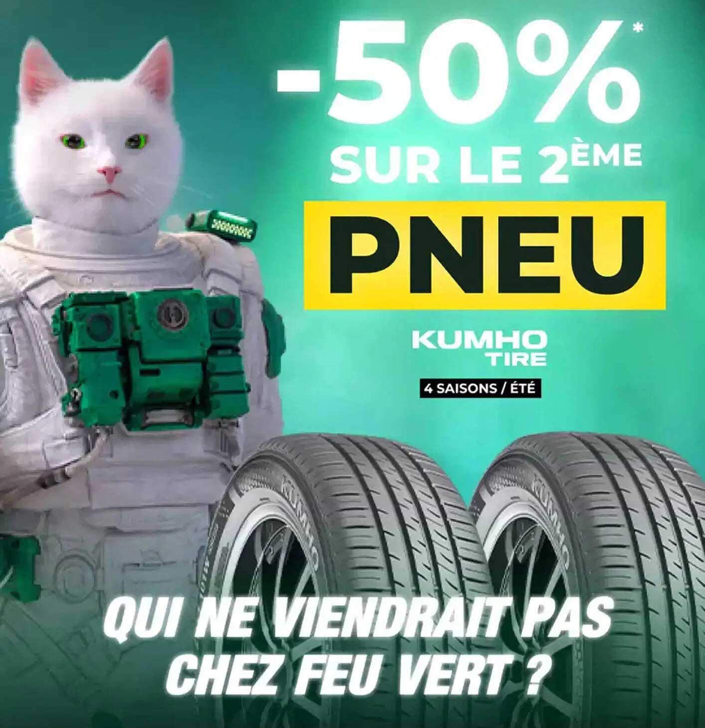 -50% sur le 2ème pneu Kumho Tire 4 saisons / été