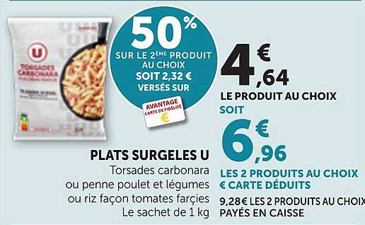 50% SUR LE 2ÈME PRODUIT AU CHOIX SOIT 2,32 € VERSÉS SUR