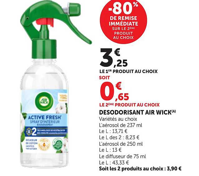 -80% DE REMISE IMMÉDIATE SUR LE 2ÈME PRODUIT AU CHOIX
