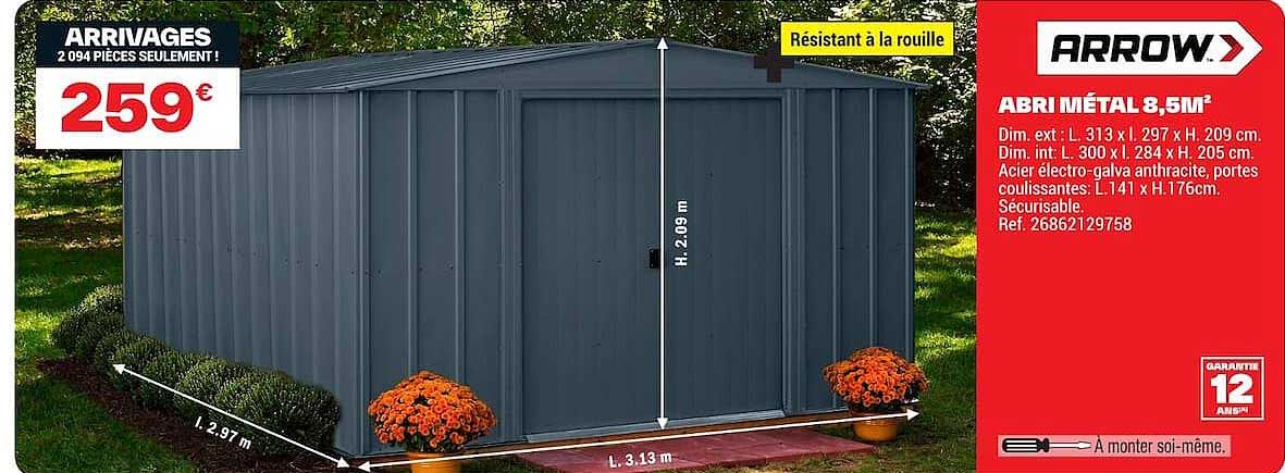 ABRI MÉTAL 8,5M²