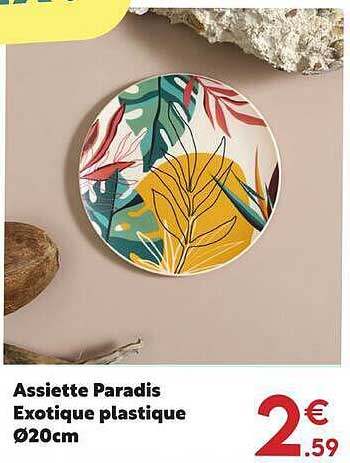 Assiette Paradis Exotique plastique Ø20cm