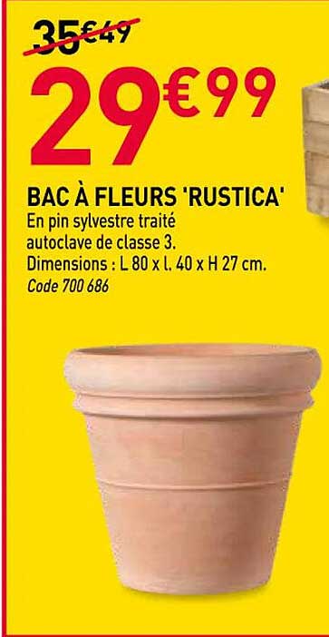 BAC À FLEURS 'RUSTICA'