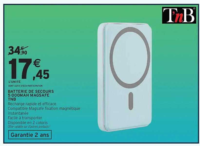 BATTERIE DE SECOURS 5 000MAH MAGSAFE TNB
