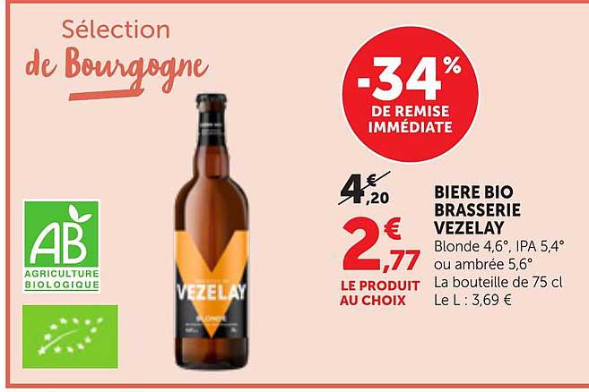 BIERE BIO BRASSERIE VEZELAY