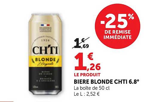 BIERE BLONDE CHTI 6.8°