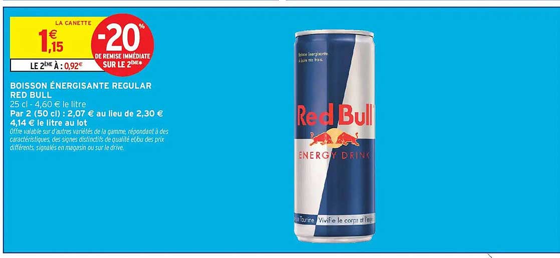 BOISSON ÉNERGISANTE REGULAR RED BULL