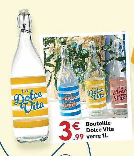 Bouteille Dolce Vita verre 1L