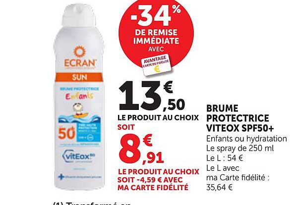 BRUME PROTECTRICE VITEOX SPF50+