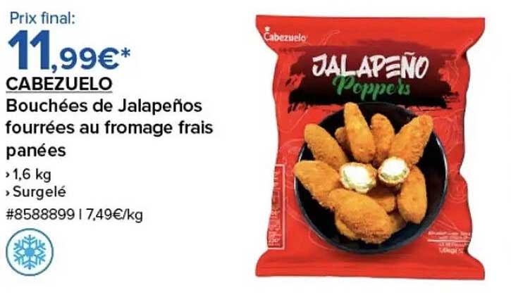 CABEZUELO Bouchées de Jalapeños fourrées au fromage frais panées