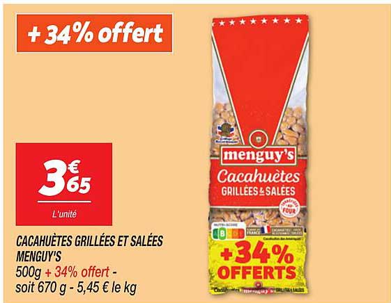 CACAHUETES GRILLEES ET SALEES MENGUY'S
