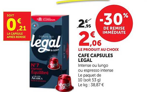 CAFÉ CAPSULES LEGAL