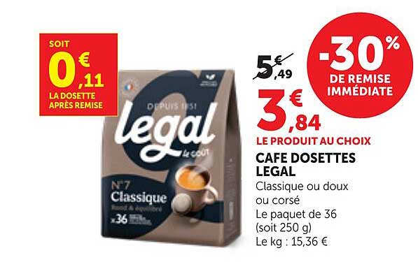 CAFÉ DOSETTES LEGAL