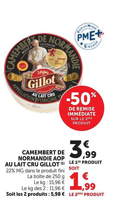 CAMEMBERT DE NORMANDIE AOP AU LAIT CRU GILLOT