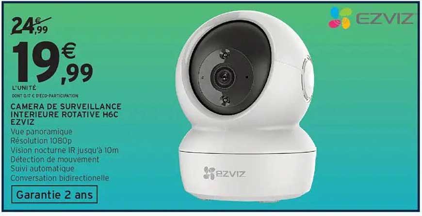 CAMERA DE SURVEILLANCE INTERIEURE ROTATIVE H6C EZVIZ
