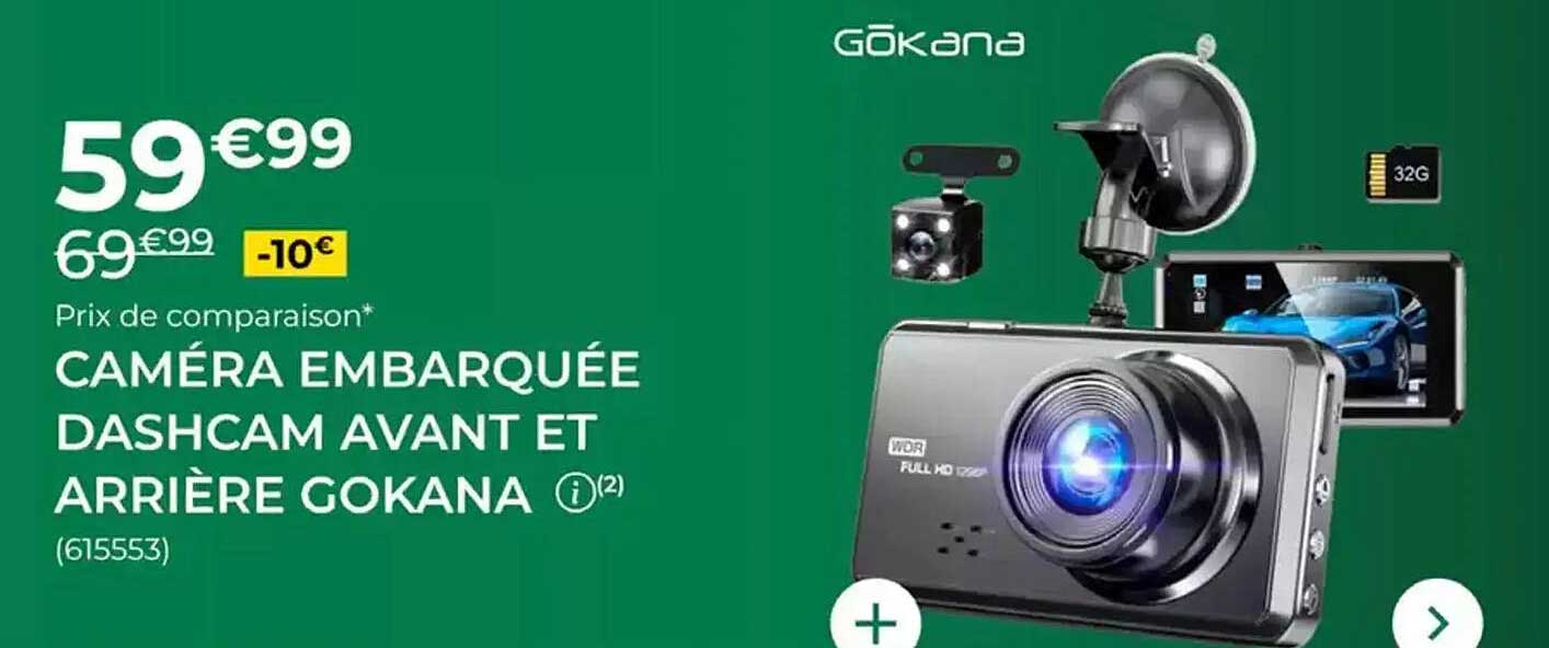 CAMÉRA EMBARQUÉE DASHCAM AVANT ET ARRIÈRE GOKANA